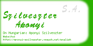 szilveszter aponyi business card